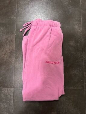 soulcycle Pink Fleece Joggers with Logo